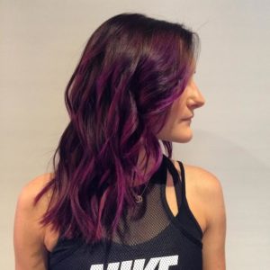 We're in love with Colleen's purple tresses!